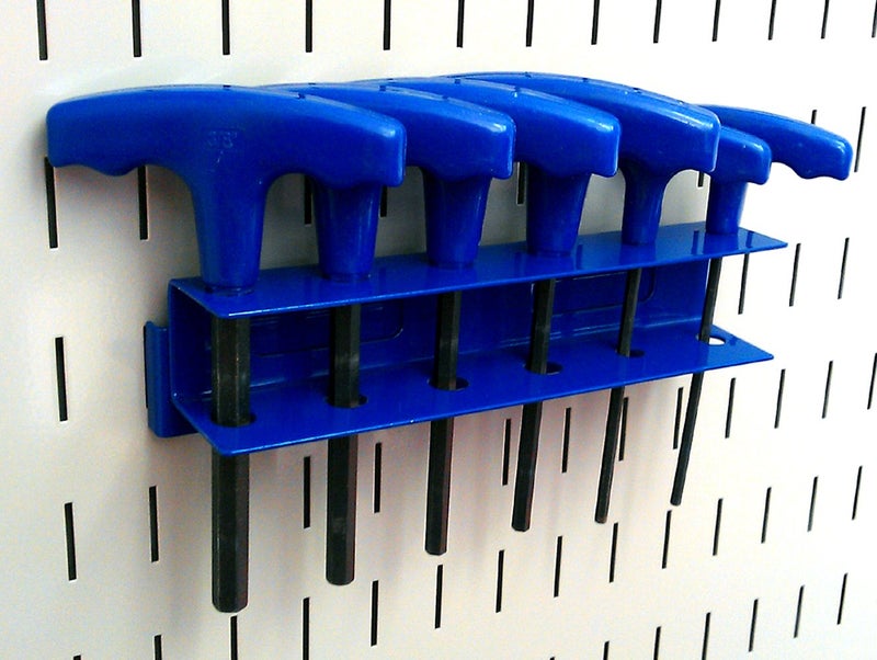 Wall Control Screwdriver Holder Bracket Slotted Metal Pegboard Accessory Slotted Tool Board - Blue - Image 4